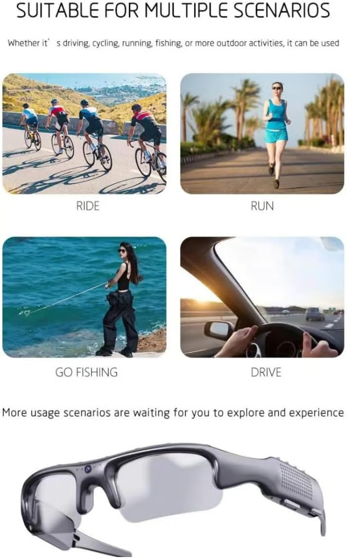 Camera Glasses Smart HD 1080P WiFi Sports Glasses with Camera Video 32G(✨3-Year Warranty)