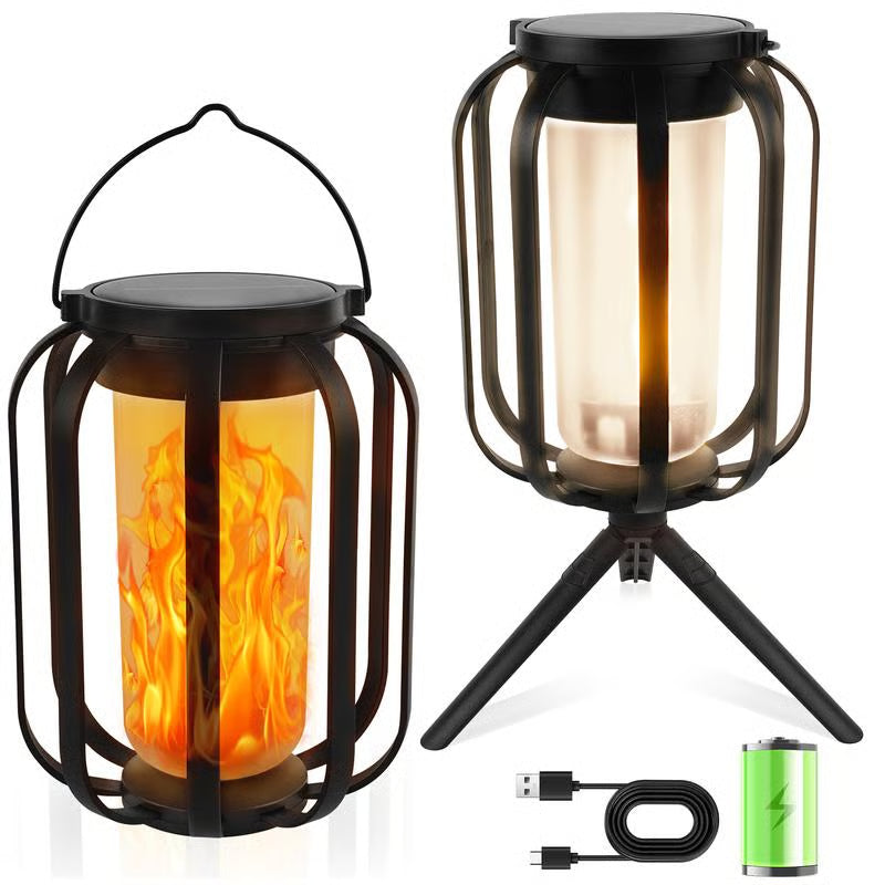 11.4 inch Solar lantern outdoor light with base