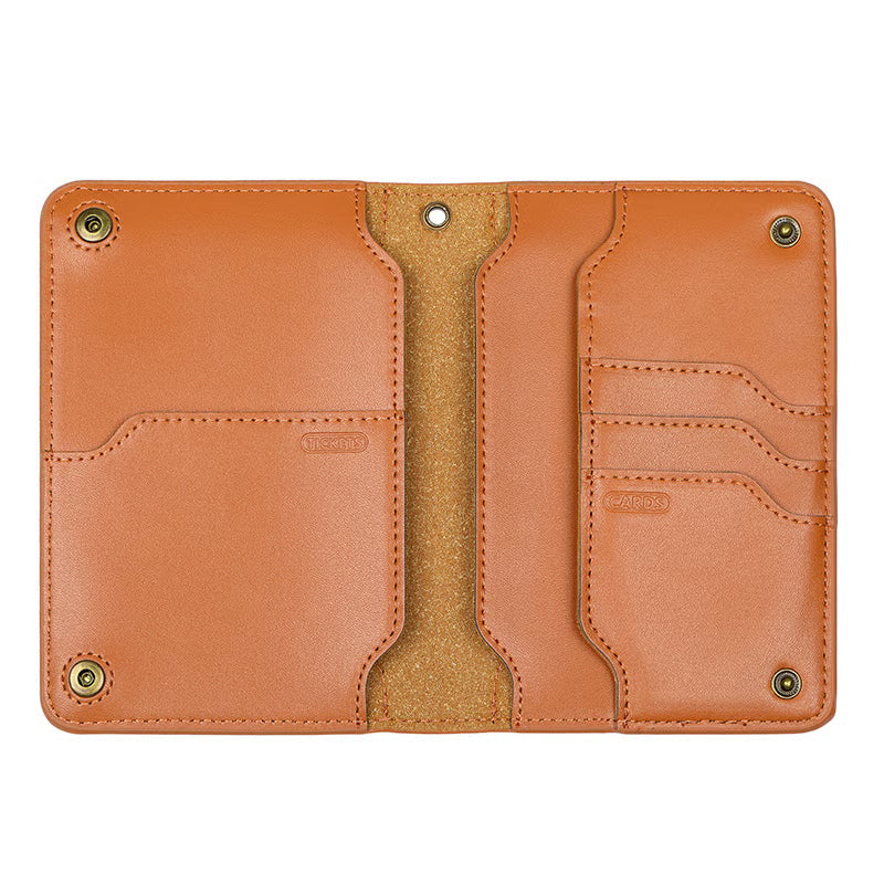 Cowhide multifunctional wallet passport bag travel ticket storage passport holder