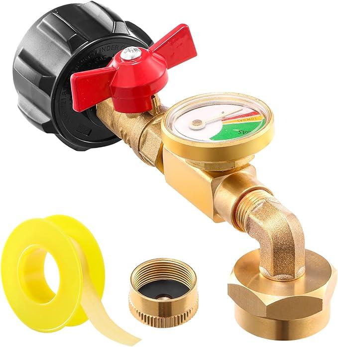 Gear-Globe®🔥LAST DAY 50% OFF - Top-Rated Propane Refill Elbow Adapter (With Tank Gauge) M3