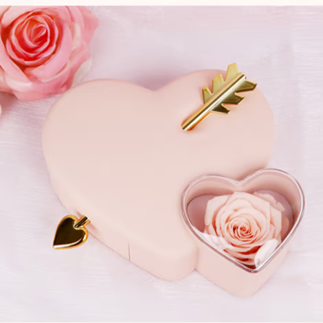Heart Jewelry Box with Eternal Rose
