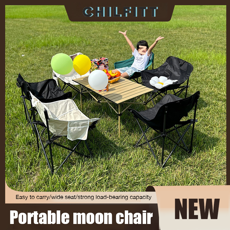 Outdoor camping fishing adjustable moon chair park picnic folding chair
