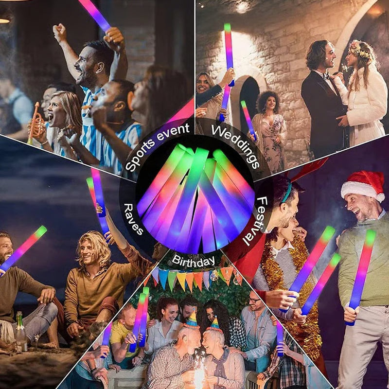 Vibrant LED Foam Glow Sticks