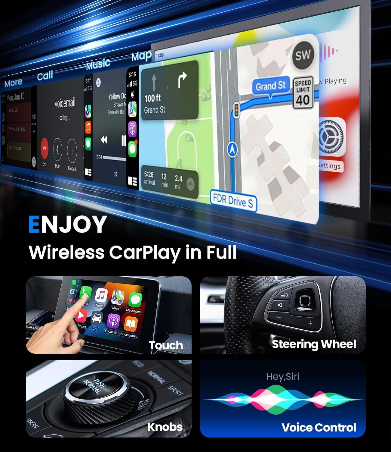 Wireless CarPlay Adapter 2025 for Wired CarPlay Cars – Plug & Play iPhone